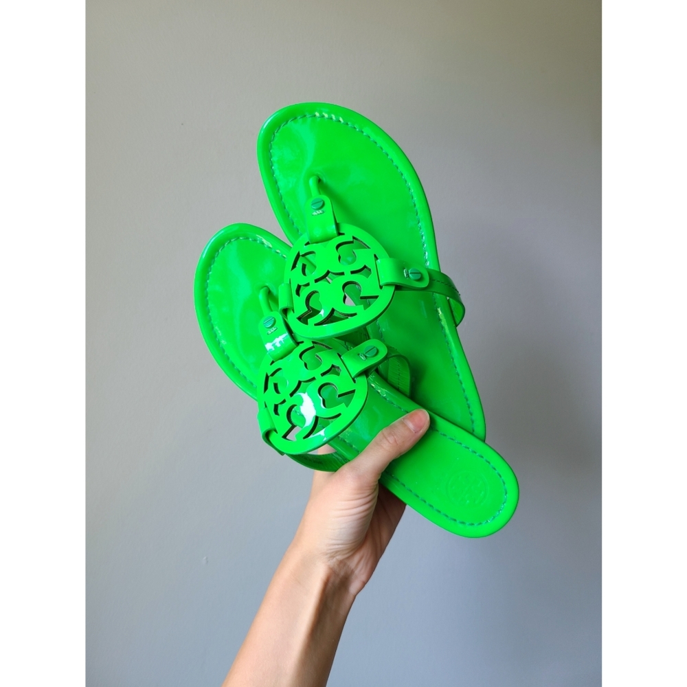 Tory Burch Miller Sandql Flourescent Neon Green 9